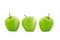 Three green apple in row