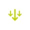 three green arrows down icon. download sign. Fall, decrease