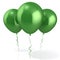 Three green balloons