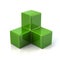 Three green cubes icon