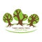 Three green trees logo for landscaping.