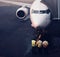 Three grounds engineer is preparing an aircraft to departure stock photograph