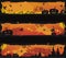 Three grunge halloween banners