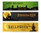 Three Halloween landscape banners. Green, dark and orange designs. Can be use on web, print, as invitation, flyer card