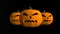 Three halloween pumpkins head mock up