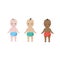 Three happy babies toddlers of different ethnicities