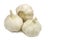 Three heads of dried garlic