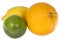 Three Healthy Colourful Citrus Fruits Orange Lime Lemon