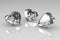 Three heart shape brilliant diamond stones