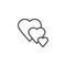 Three hearts line icon