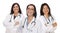 Three Hispanic and Mixed Race Female Doctors or Nurses