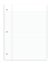 Three hole punched filler paper with margin isolated on white mo