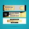 Three horizontal Black Friday banners in golden style