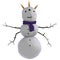 Three horned, three eyed, four armed, alien looking snowman