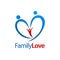Three human family love logo concept design. Symbol graphic template element