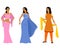 Three indian women in dress