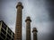 Three industrial chimneys in Barcelona