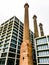 Three industrial chimneys in Barcelona