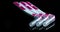 Three interdental brush with cover isolated on dark background with copy space.