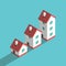 Three isometric houses, growth