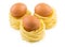 Three italian pasta in form nest and brown egg