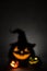 Three jack-o-Lantern blurred background