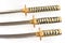 Three Japanese samurai katana swords