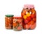 Three jars of pickled tomatoes