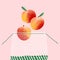 Three juicy nectarines in eco friendly bag