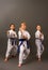 Three karate girls