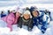 Three Kids Playing in Fresh Snow