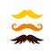 Three kind of moustache icon, flat style