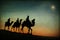 Three Kings Desert Star of Bethlehem Nativity Concept