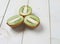 Three kiwifruit halves composition
