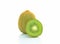 Three kiwifruit on white background