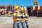 Three labour workers posing with arms crossed at the