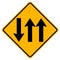 Three Lane Traffic Road Sign,Vector Illustration, Isolate On White Background Label. EPS10