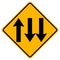 Three Lane Traffic Road Sign,Vector Illustration, Isolate On White Background Label. EPS10