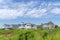 Three large houses with glass fence at Newport Beach, Orange County, California