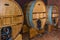 Three large wine vats with spigot