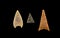 Three late bronze period stone arrow heads