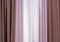 Three-layer curtains in brown, pink and white fabric