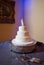 Three layer white wedding cake