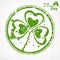 Three leaf clover grunge in round