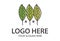 Three Leaf with Negative Space House Nature and Organic Logo Design