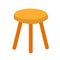 Three legged stool icon on white background. flat style. wobbly three legged stool. wooden chair sign