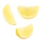 Three lemon pieces isolated