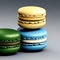 Three macarons. AI generative