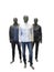 Three male mannequins in casual clothes