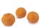 Three mandarins on white background